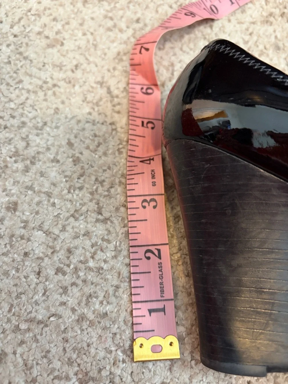 Tory Burch “Sophie” Black Patent Leather wedge heel with silver hardware, 8 - Picture 13 of 15